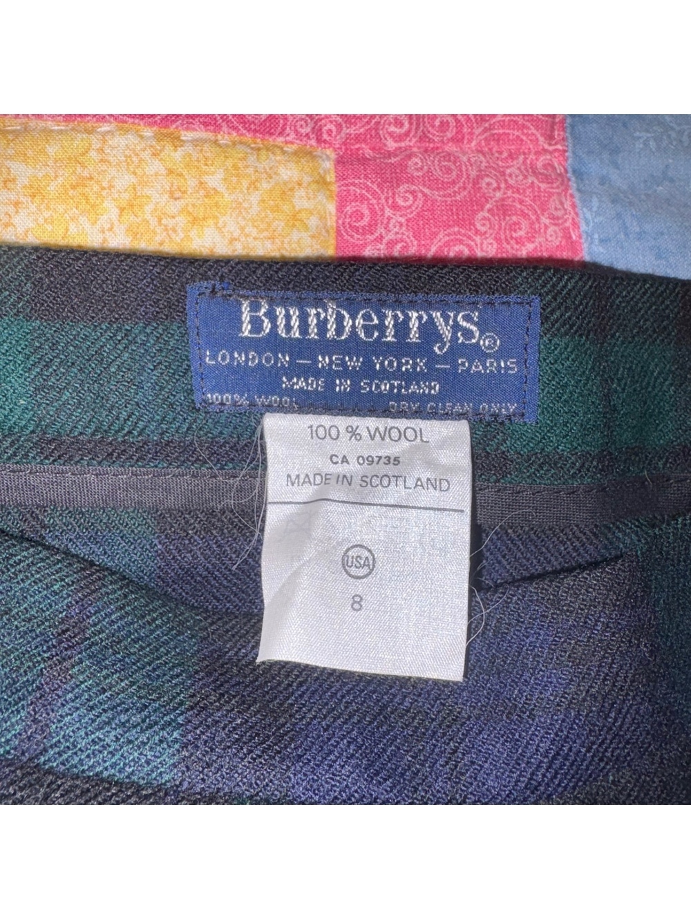 Vintage Burberrys $1750 100% Wool Pleated Tartan Skirt Made in Scotland, Size 8 - Picture 5 of 9